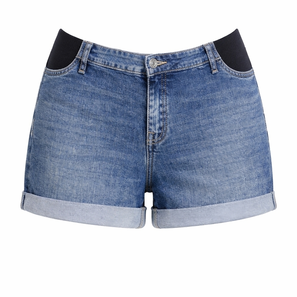 Ingrid + Isabel Womens Maternity Denim Blue Jean Shorts - NWT